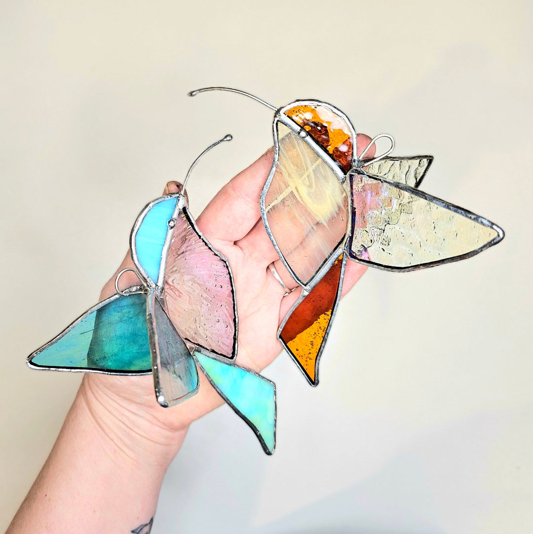 The Birds & Bees: Stained Glass 3D Hummingbirds & Bees