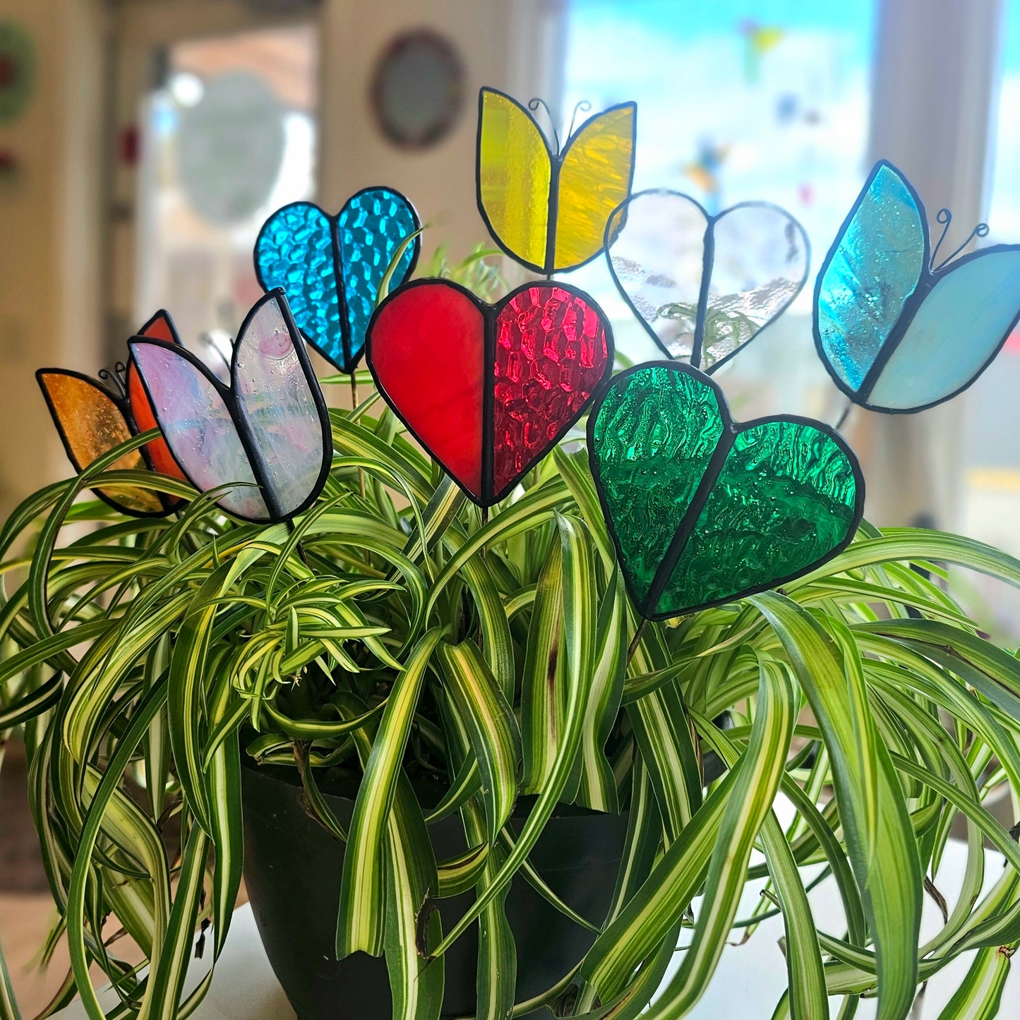 Heart or Tulip: Make a Mother's Day Glass Plant Stake