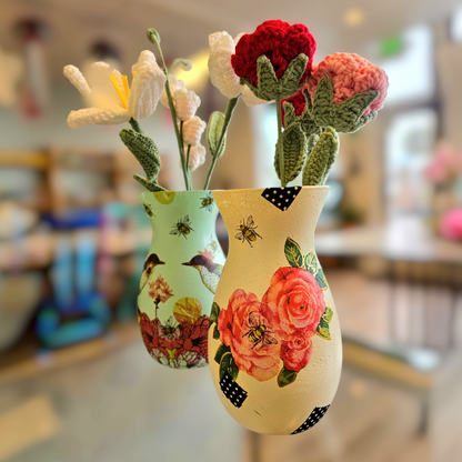 Porcelain & Paper: Decoupage Vase & Trinket Tray set
