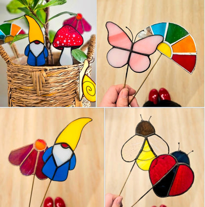 Petite Garden: Stained Glass Plant Stakes